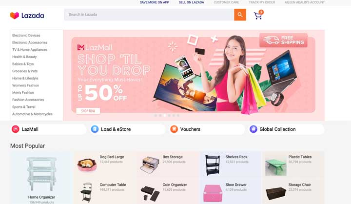 Online Shopping Sites: Lazada