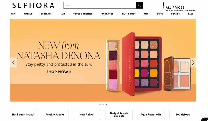 Online Shopping Sites: Sephora