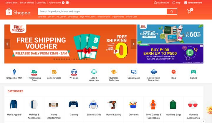 Online Shopping Sites: Shopee