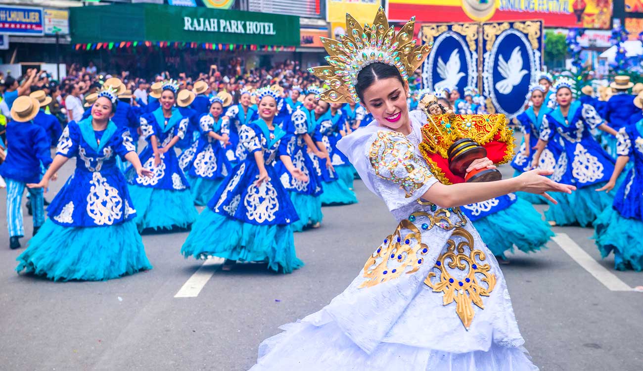 Sinulog Festival: Queen Juana and Dancers During Parade