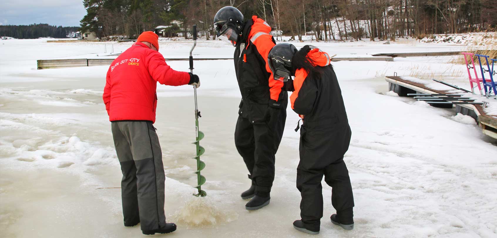 Helsinki Snowmobile Tours: Ice Auger
