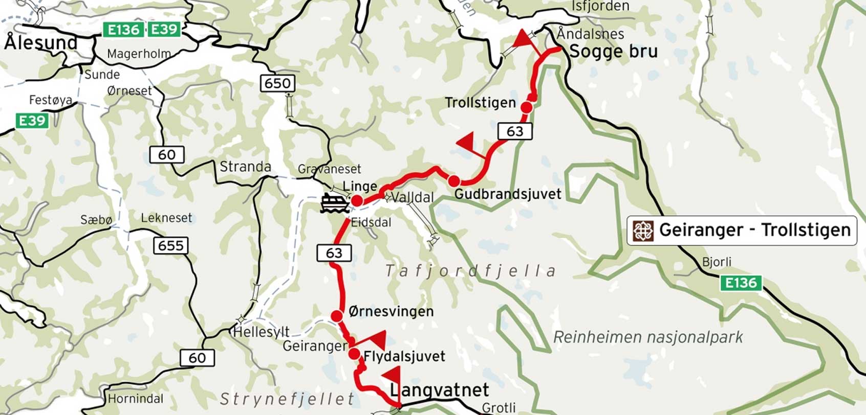 Geiranger Trollstigen Map