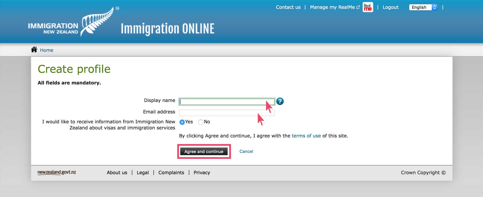 Immigration Online Profile