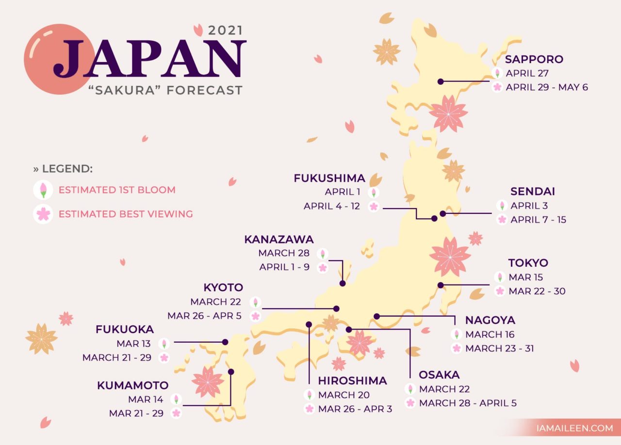 Japan Cherry Blossom Forecast (2021): When & Where to Visit