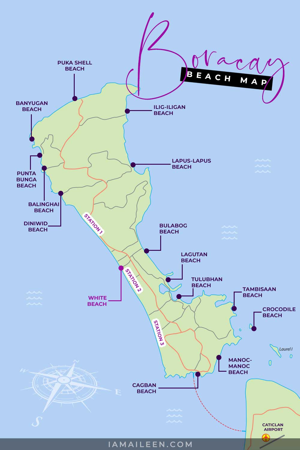 Boracay Island Beaches Map