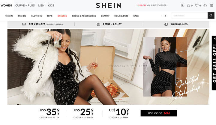 Online Shopping Sites: Shein Fashion Site