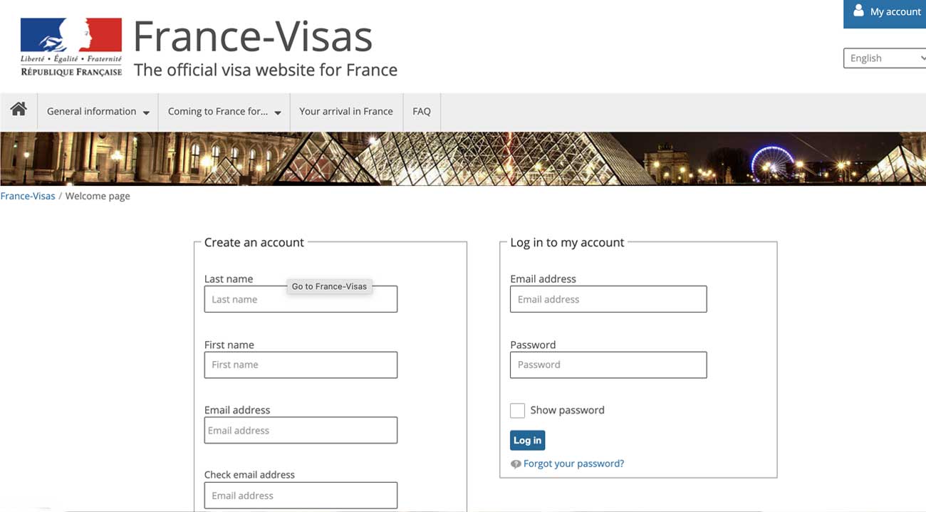 France Schengen Visa: Sign Up