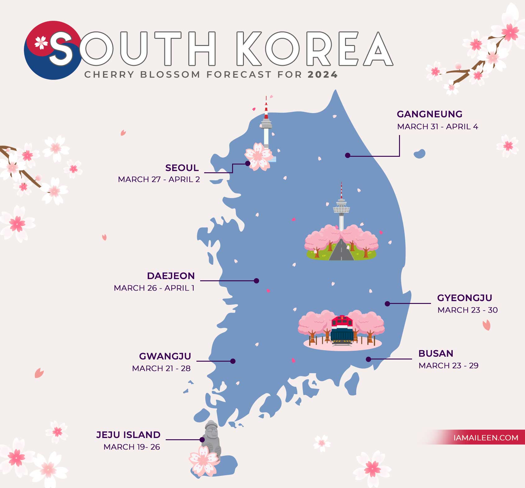 2024 South Korea Cherry Blossom Forecast